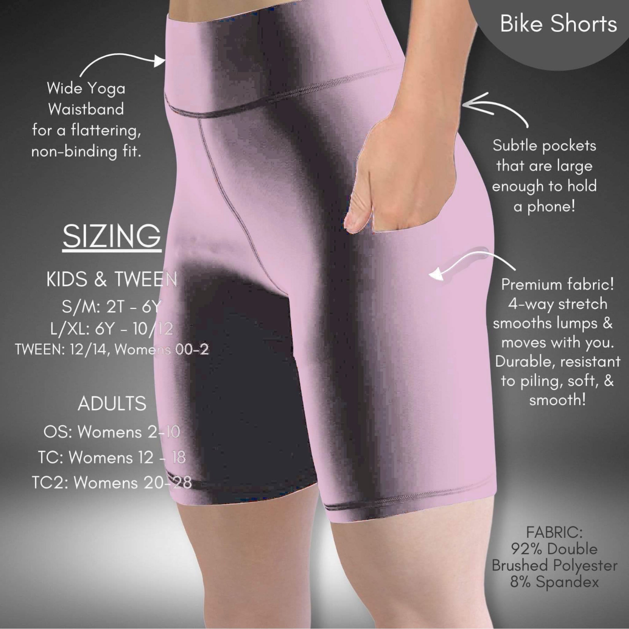 Solid Lilac Biker Shorts Preorder B84