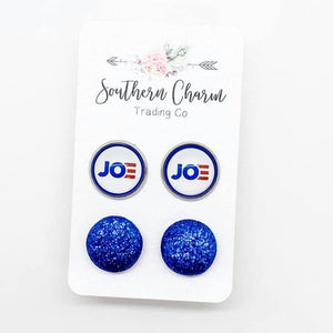 Biden 2020 & Blue Glitter Drop Earrings