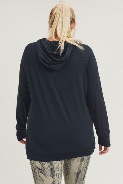 Lightweight Black Hoodie Pullover
