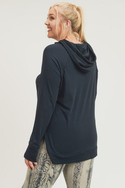 Lightweight Black Hoodie Pullover