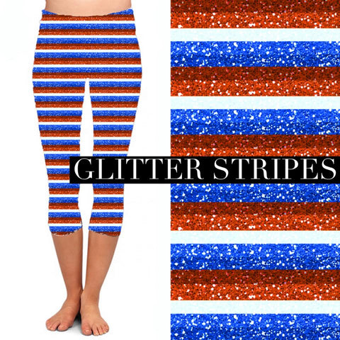 Glitter Stripes Capri