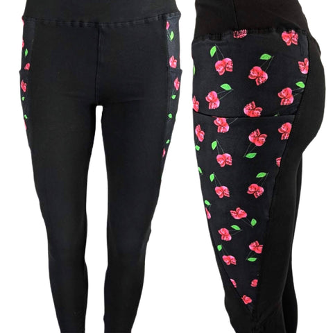 Cherry Skull Pocket Leggings