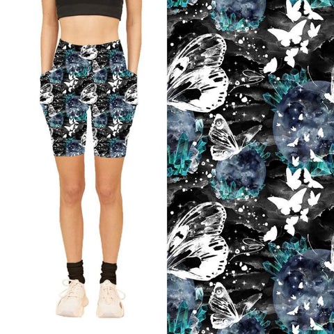 Crystal Butterfly Pocket Biker Shorts - PREORDER