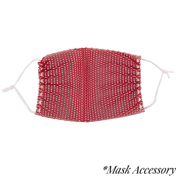 Mesh Rhinestone Face Mask Cover