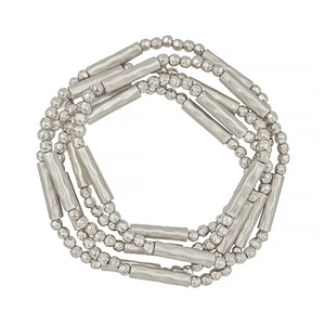 Silver Beaded Nugget Bracelet