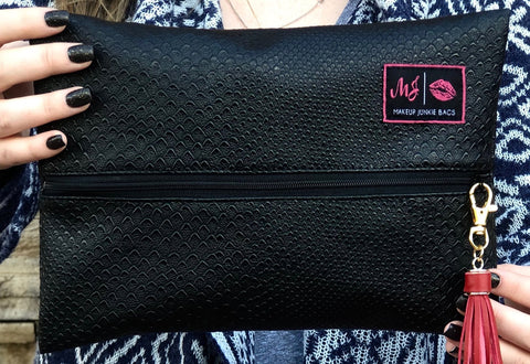 Makeup Junkie Bag -  Black Cobra (Large)