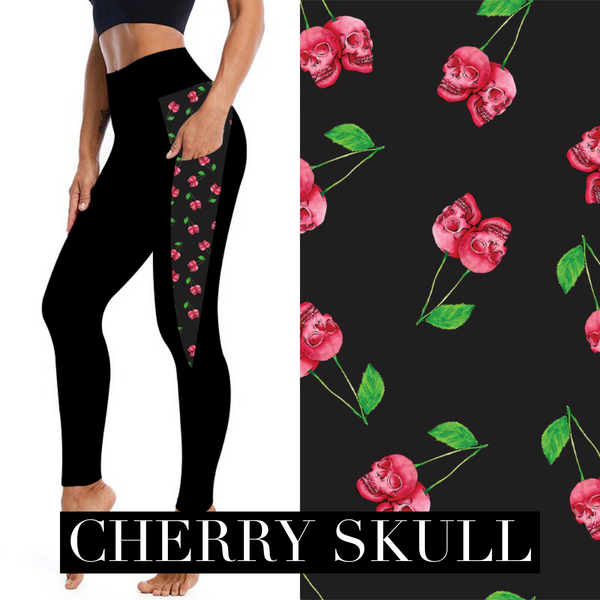 Cherry Skull Pocket Leggings