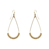 Gold Teardrop with Gold Metal Discs Earrings