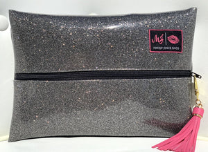 Makeup Junkie Bag - Glitter Slate (Medium)