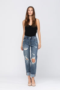 Judy Blue Bleach Splash Boyfriend Jeans