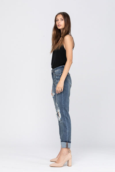 Judy Blue Bleach Splash Boyfriend Jeans