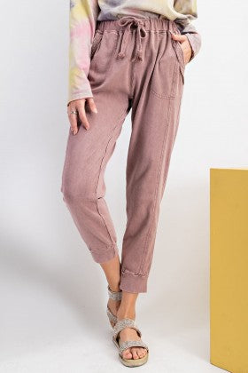 Faded Plum Mineral Washed Joggers