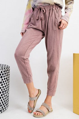 Faded Plum Mineral Washed Joggers
