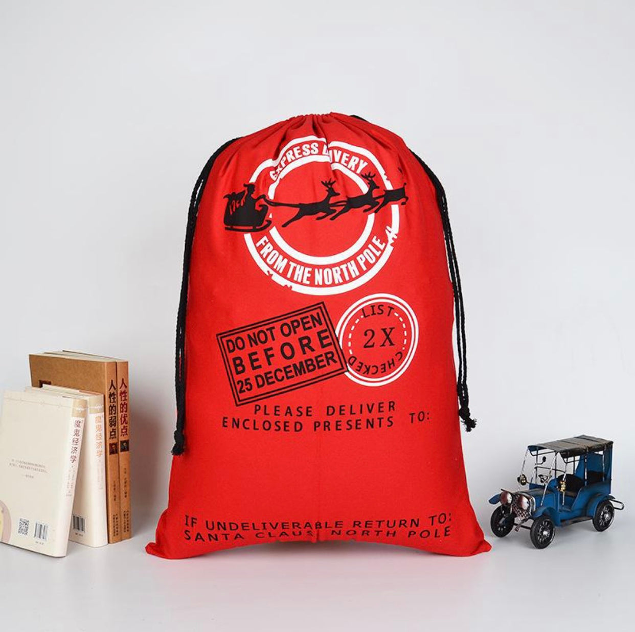 Red Express Delivery from North Pole Santa Sack