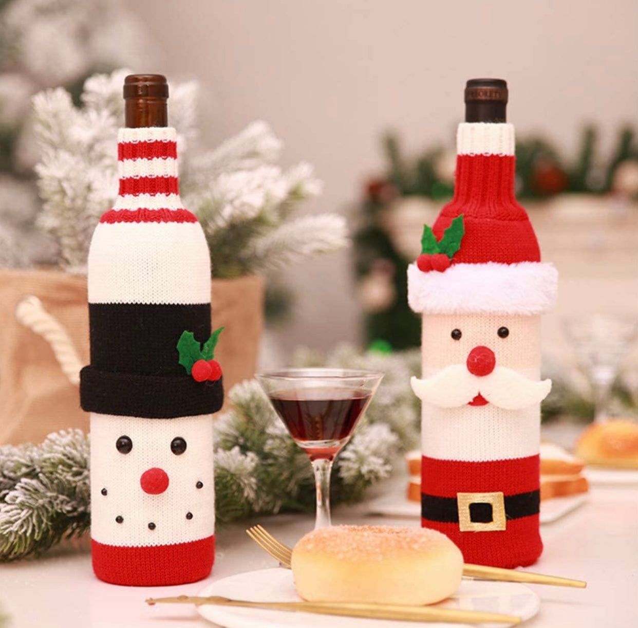 Knitted Sweater Wine Bottle Cover