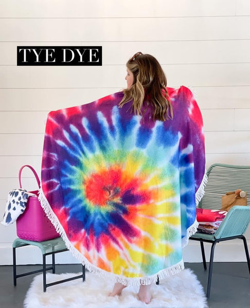 Round Microfiber Beach Blanket/Towel