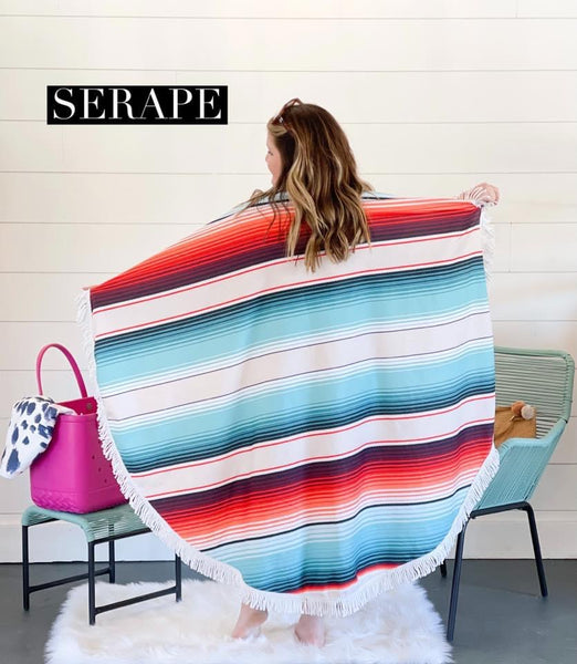 Round Microfiber Beach Blanket/Towel