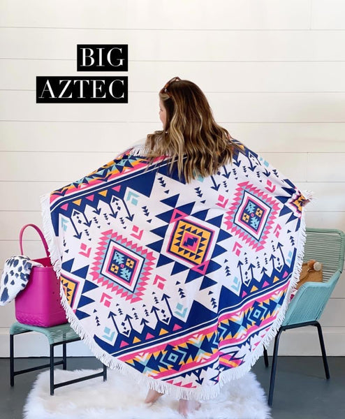 Round Microfiber Beach Blanket/Towel