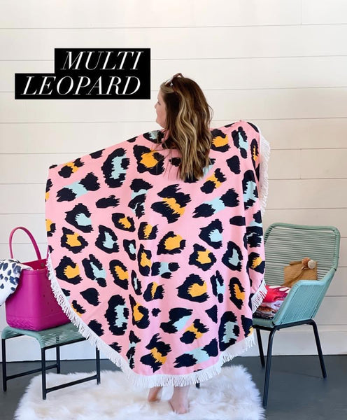 Round Microfiber Beach Blanket/Towel