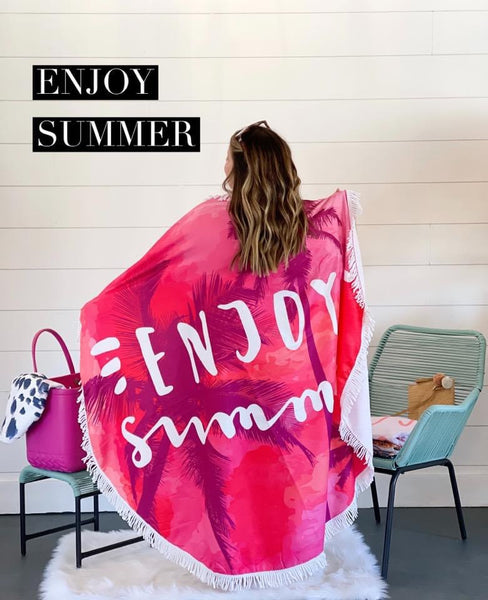 Round Microfiber Beach Blanket/Towel