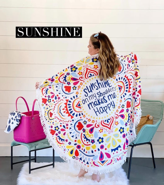 Round Microfiber Beach Blanket/Towel