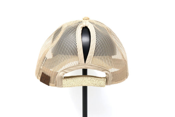 Glitter High Ponytail Ball Cap