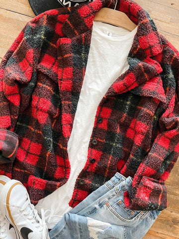 Plaid Sherpa Jacket