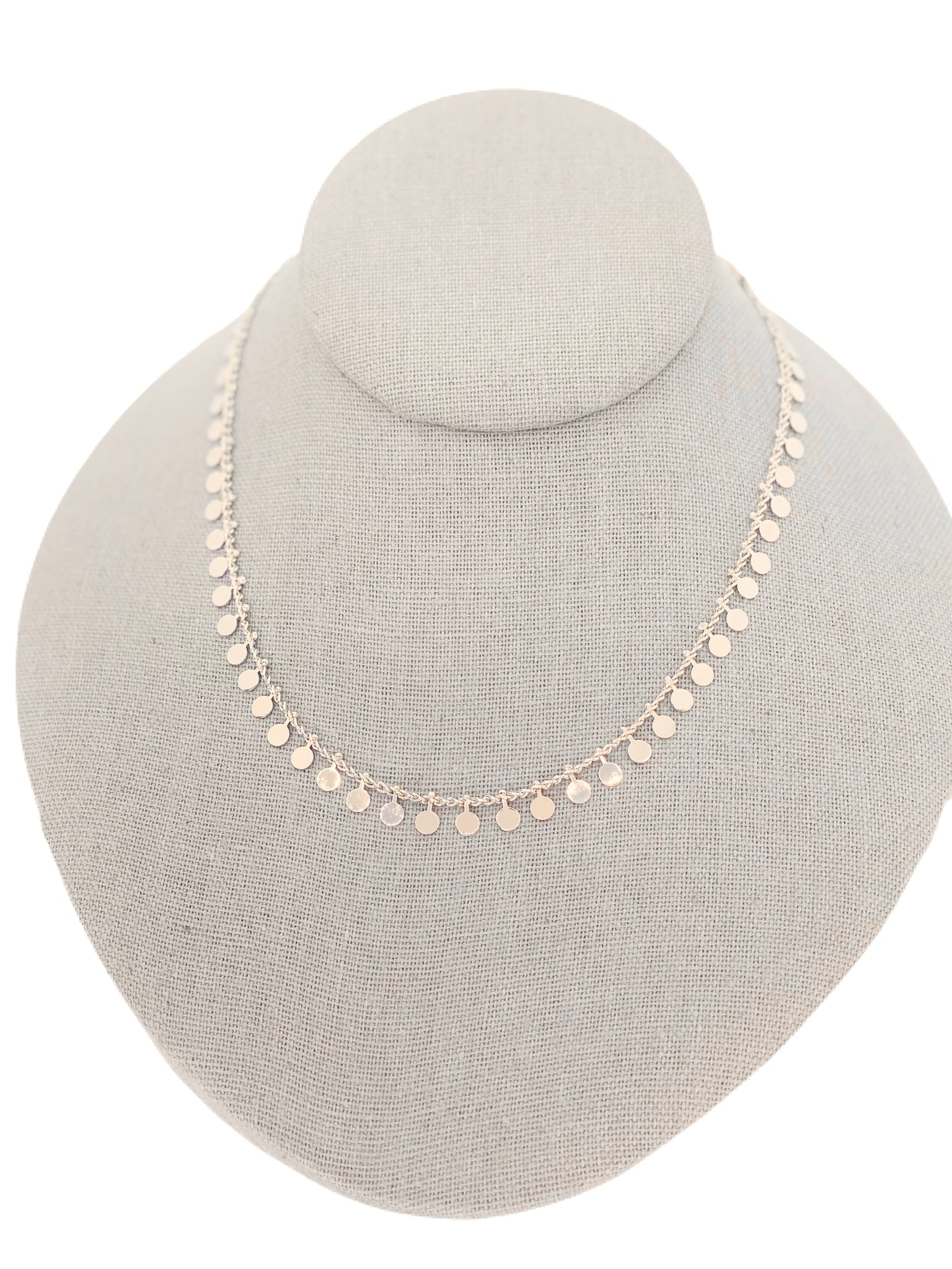 Gold Dangling Circle Choker Necklace