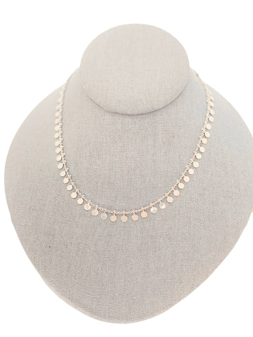 Gold Dangling Circle Choker Necklace