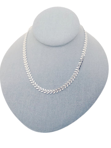Silver Chevron Choker Necklace