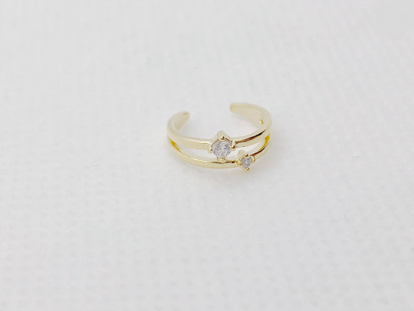 Double Ringed CZ Ear Cuff