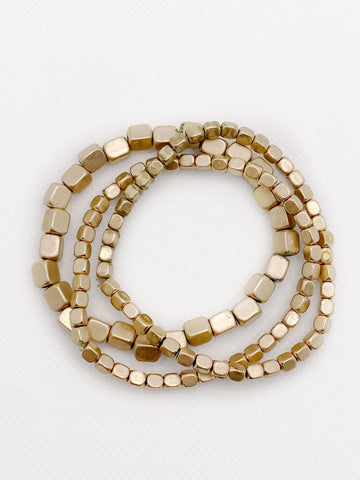 Gold Multi Strand Nugget Bracelet