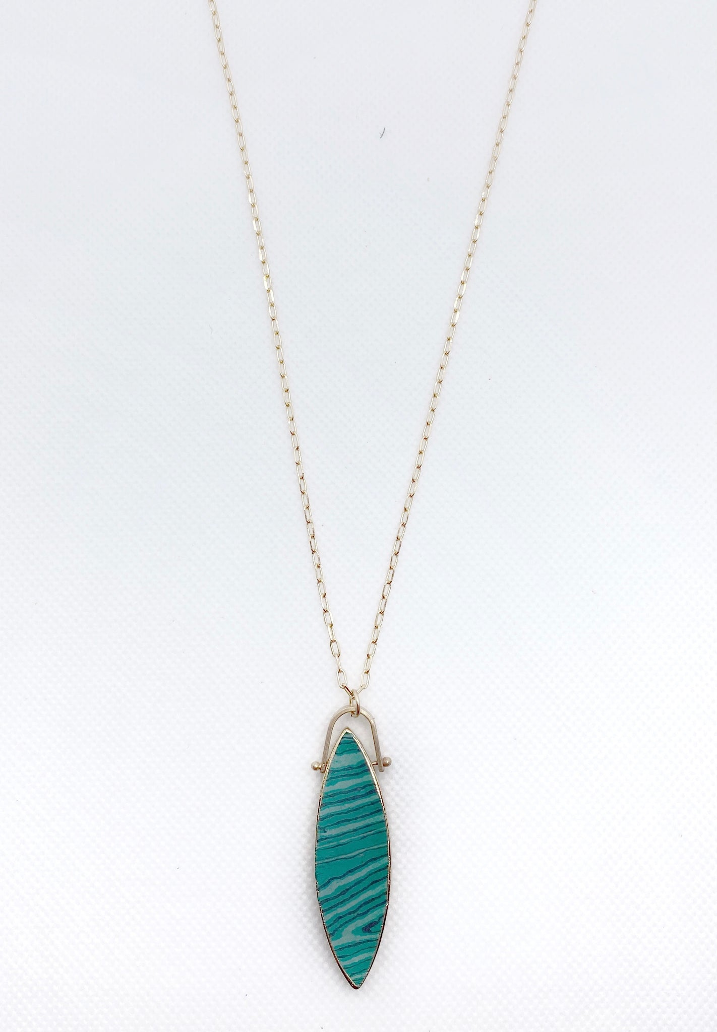 Floating Green Stone Pendant Necklace
