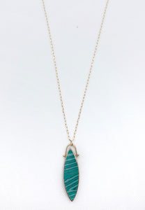 Floating Green Stone Pendant Necklace