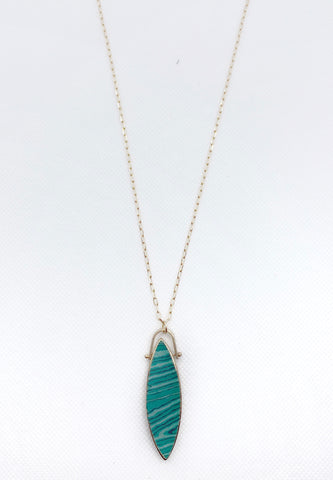 Floating Green Stone Pendant Necklace