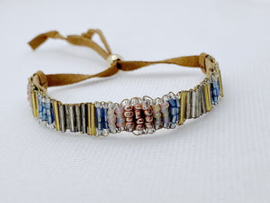 Multi Colored Beaded Pull Tie Bracelet