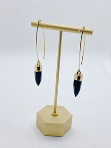 Tear Drop Black Stone Earrings