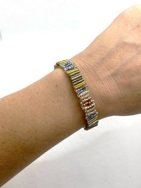Multi Colored Beaded Pull Tie Bracelet