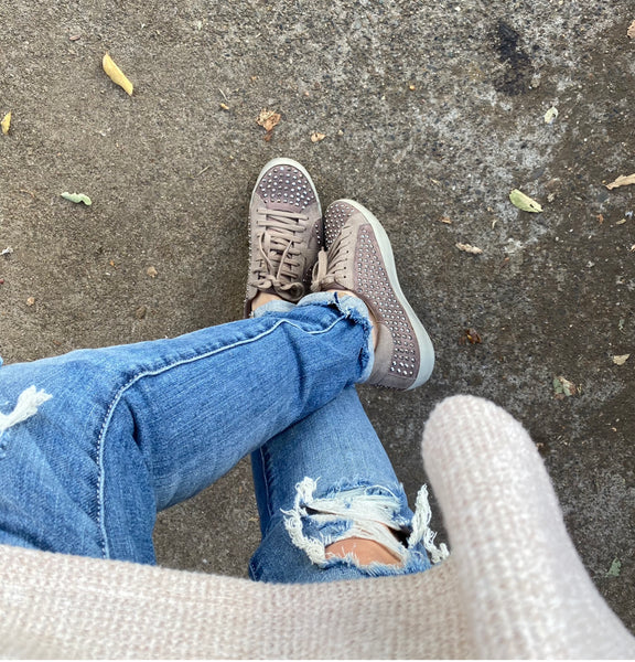 Star Studded Taupe Sneakers