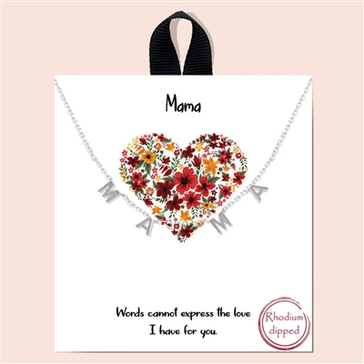 Silver MAMA 16"-18" Necklace