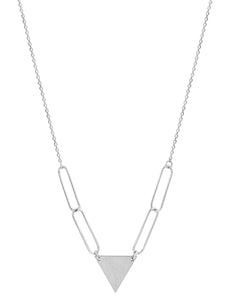 Silver Paperclip Chain and Triangle Necklace
