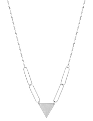 Silver Paperclip Chain and Triangle Necklace