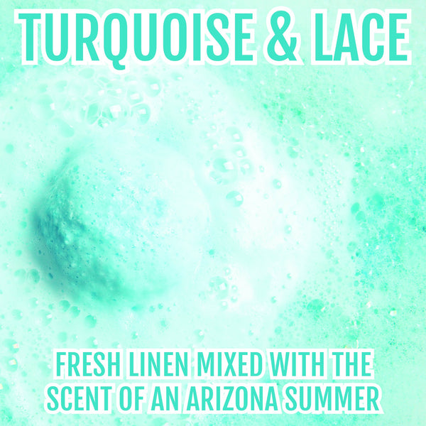 Turquoise & Lace Bubbly Bath Bomb