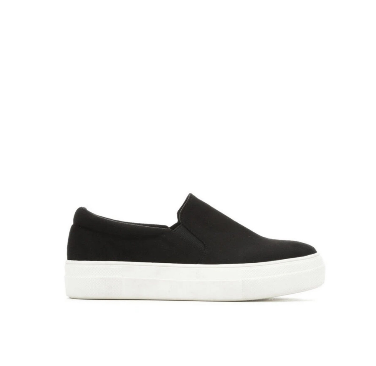 Black Suede Platform Slip-On Sneaker