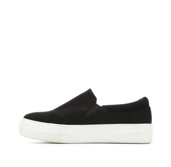 Black Suede Platform Slip-On Sneaker
