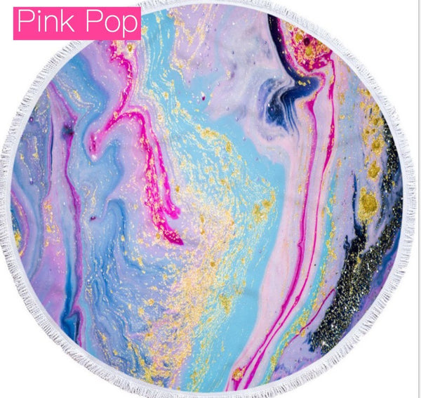 Geode Round Microfiber Beach Blanket