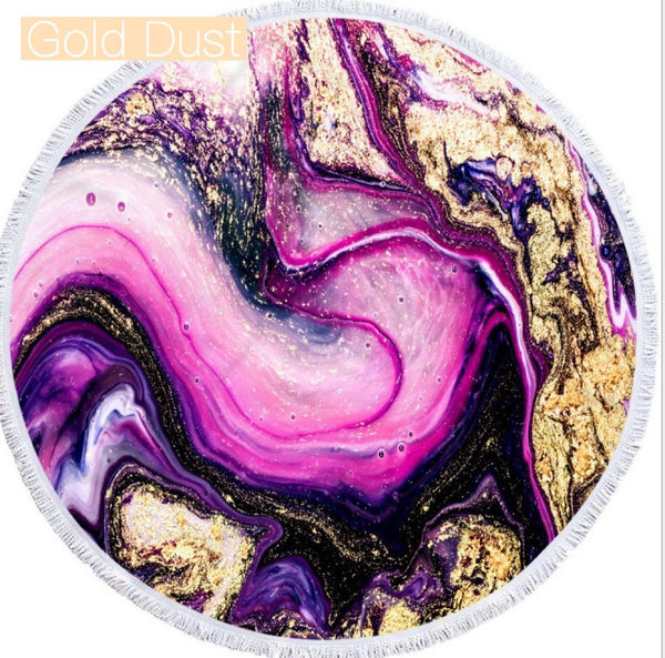Geode Round Microfiber Beach Blanket