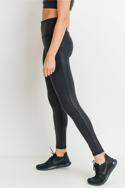 Faux Leather Compression Leggings