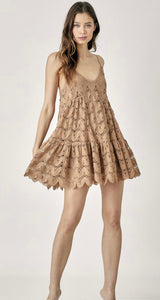 Taupe Crochet Dress