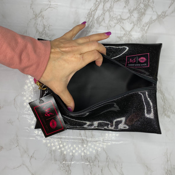 Makeup Junkie Bag - Glitter Slate (Medium)
